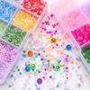 10/12 Rutenett Bokssett 3mm 1950 stk Metalliske Glassfrøperler Tsjekkisk Sjarm Krystall Mellomlegg Glassperler For Smykkefremstilling Ringer DIY Håndlagde Tilbehør