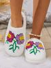 Fashion Women Winter Slippers Romantic Rose Home Warm Passionate Love Comfortable Leisure Anti Slip Cotton Shoes Lover Girlfriend Gift