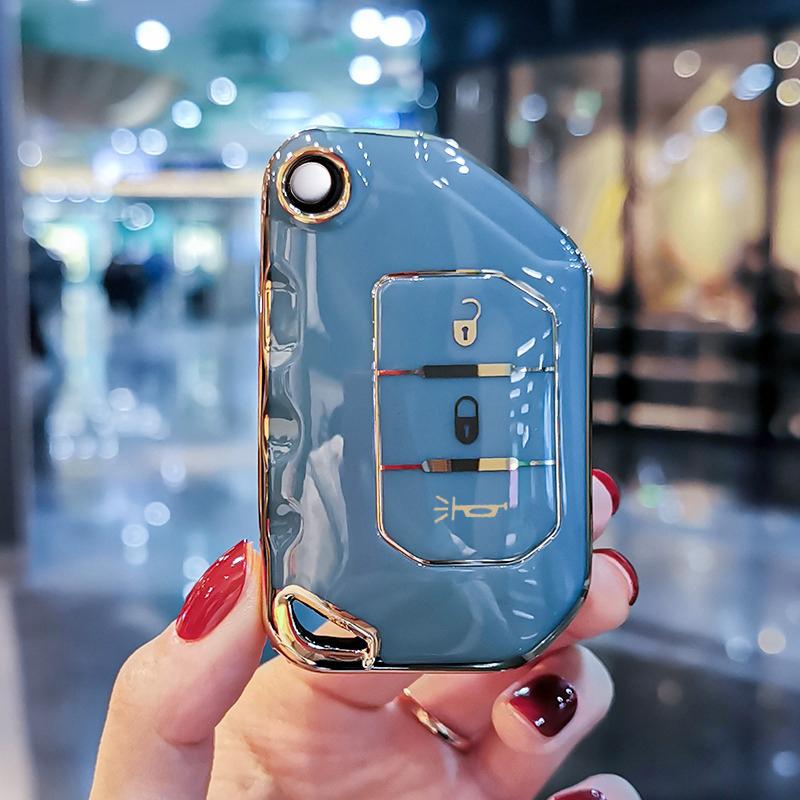 

2/3/4Buttontpu Car Flip Key Case Cover Shell For Jeep Gladiator Jt Jlu Wrangler Tj Jl Cover Car Key Case Protector 202