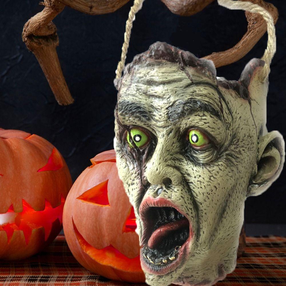 

with Rope Zombie Candy Bag Head Shape Halloween Tote Bag Realistic Gift zombie head