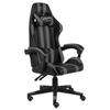 Gaming chair - VIDAXL - Black and grey - Faux leather - Adjustable height - Contemporary design