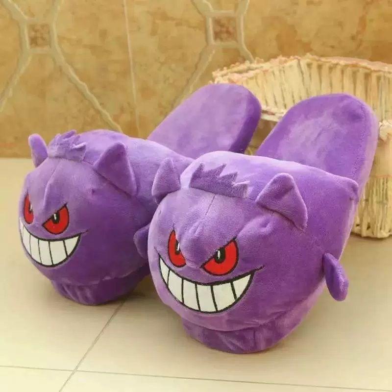 

In Stock Gengar Gengar Plush Slippers Winter Warm Indoor Anime Merchandise Slippers Funny Tongue Gengar Kids Toys Birthday Gifts (As shown-8058)-Sizes 35-42