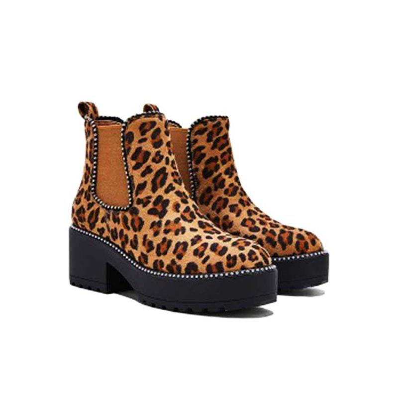 platform leopard print boots