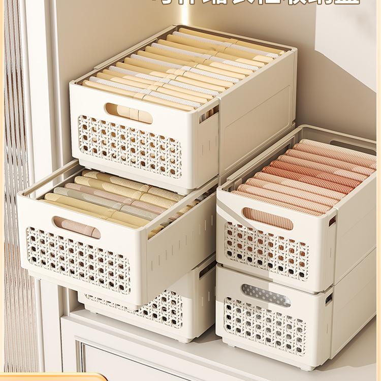 Retractable Wardrobe Drawer: Layered Organizer for Pants and Clothing Storage