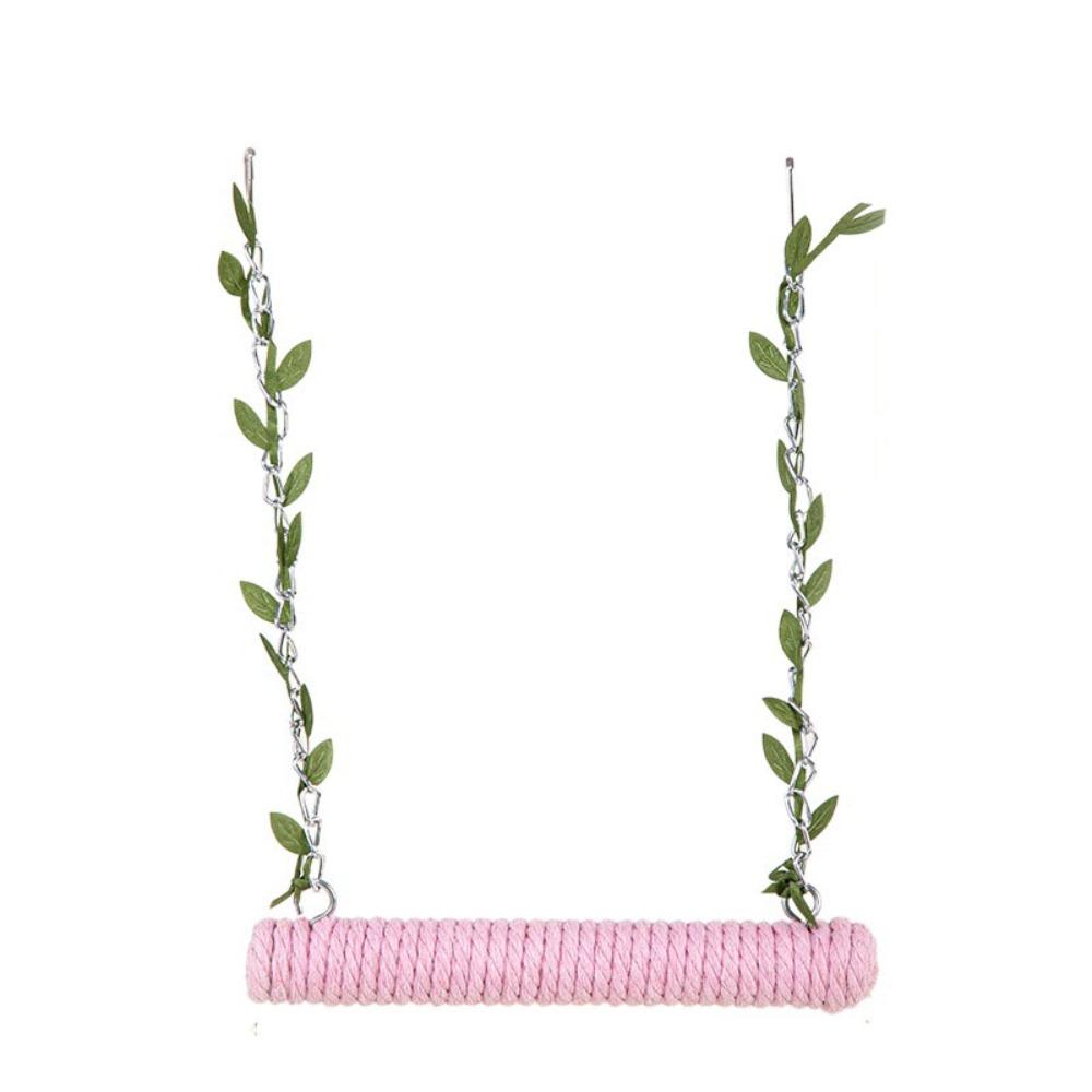 Wear-resistant Bird Swing With Cotton Rope Bird Cage Stand Stick Parrot Swing Toy  Cockatiels