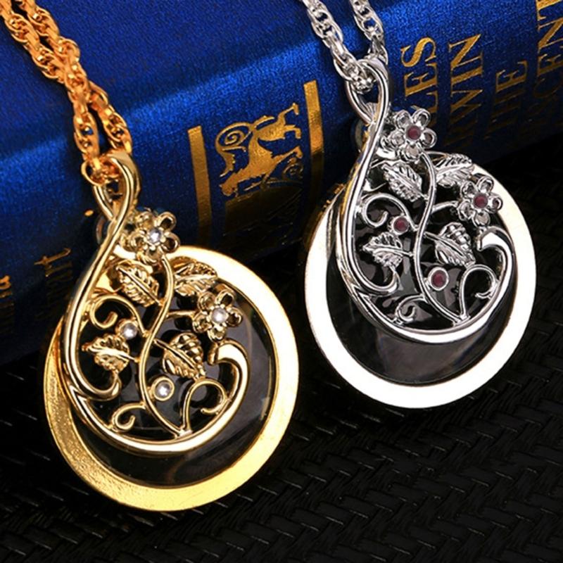 Necklace Jewelry Optical Magnifier with Chain Necklace Neckglasses Portable Monocle for Reading Collecting Library Gift