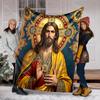 PC Religious Iconography Art Print Blanket Prayer Blankets for Believers Suitable for Home Sofa Camping Travel Car