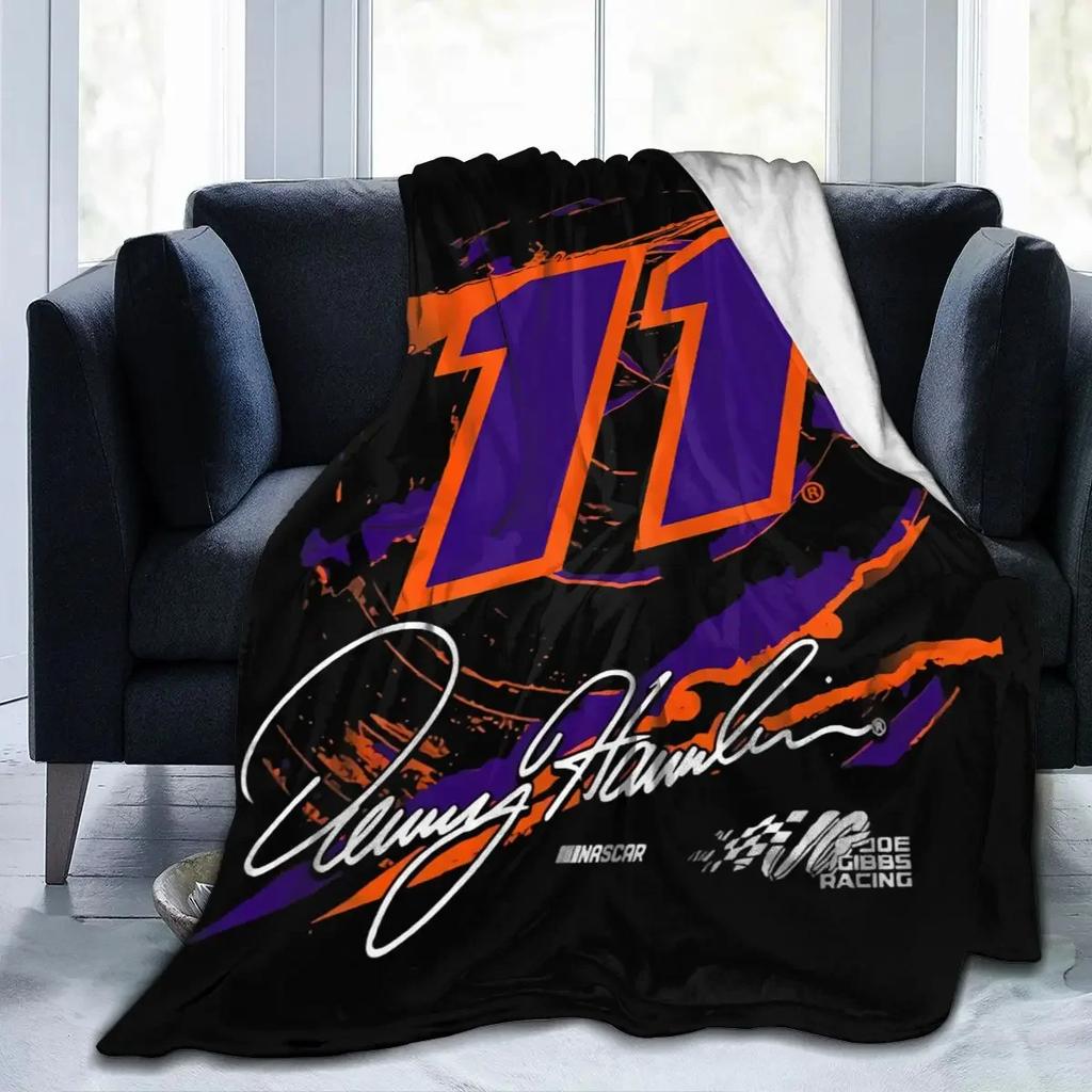 Denny Hamlin 11 All Season Fleece Blanket Throw Ultra Soft Flannel Blanket Digital Printed Premium Fluffy Microfiber Fleece