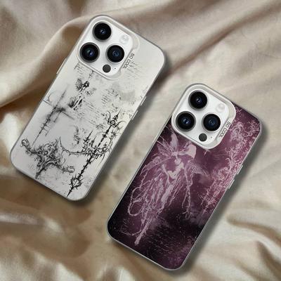 Gothic Coquette Cybersigilism Phone Case For iPhone 16,15,14,13,12,11,Pro,XS,Max,Plus,Mini,SE White Candy Matte Shockproof Cover