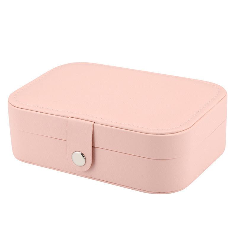 Elegant Leather Jewelry Box With Detachable Double Layers For Travel And Gift Use