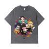 275 GSM Washed T-shirts 100% Cotton Demon Slayer V111 Halloween Print Unisex Heavy Cotton T Shirt