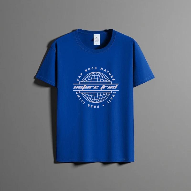 

Летняя новая универсальная футболка унисекс из чистого хлопка, модная повседневная футболка с круглым вырезом, дышащая свободная рубашка с принтом и короткими рукавами XXXXXL