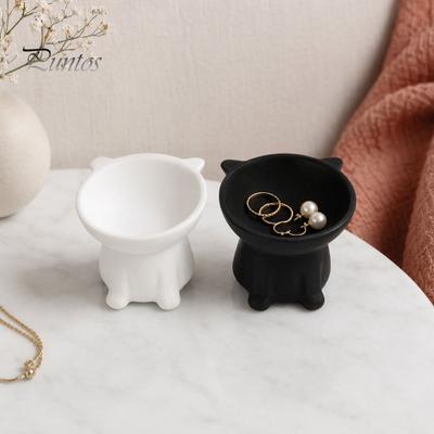 Jewelry Tray Cute Cat-Shaped Tray, 3D Printed Trinket Dish, Small Tabletop Dish Decorative Ring Holder for Earrings, Bracelets, Necklaces, Keys