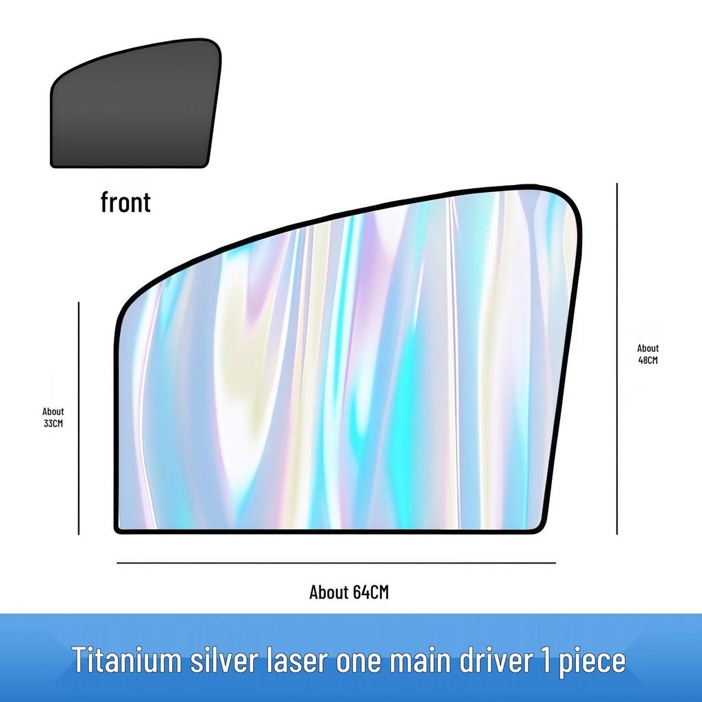 Upgraded Titanium Silver Magnetic Car Sunshade - Heat Insulation & Blackout Window Visor