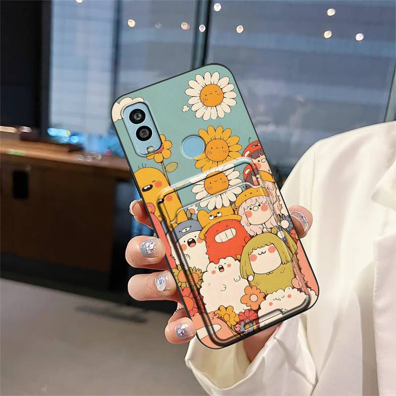Waterproof Silicone Phone Case For Kyocera Android One S10/S9/KC-S304 Anti-knock Graffiti Cartoon Card slot Cute Durable