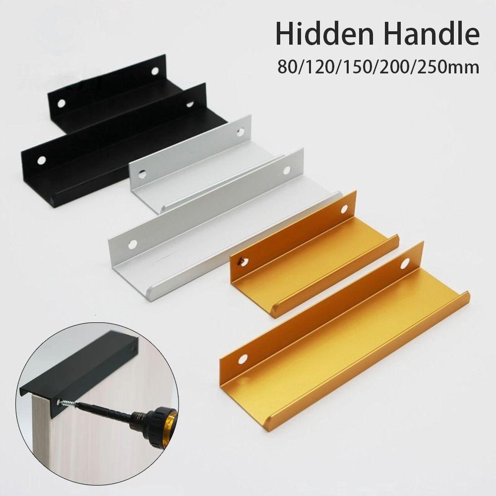 1Pcs Long Pull Hidden Handles With 16mm Screws Drawer Knobs Durable Cabinet Pulls  Home DIY