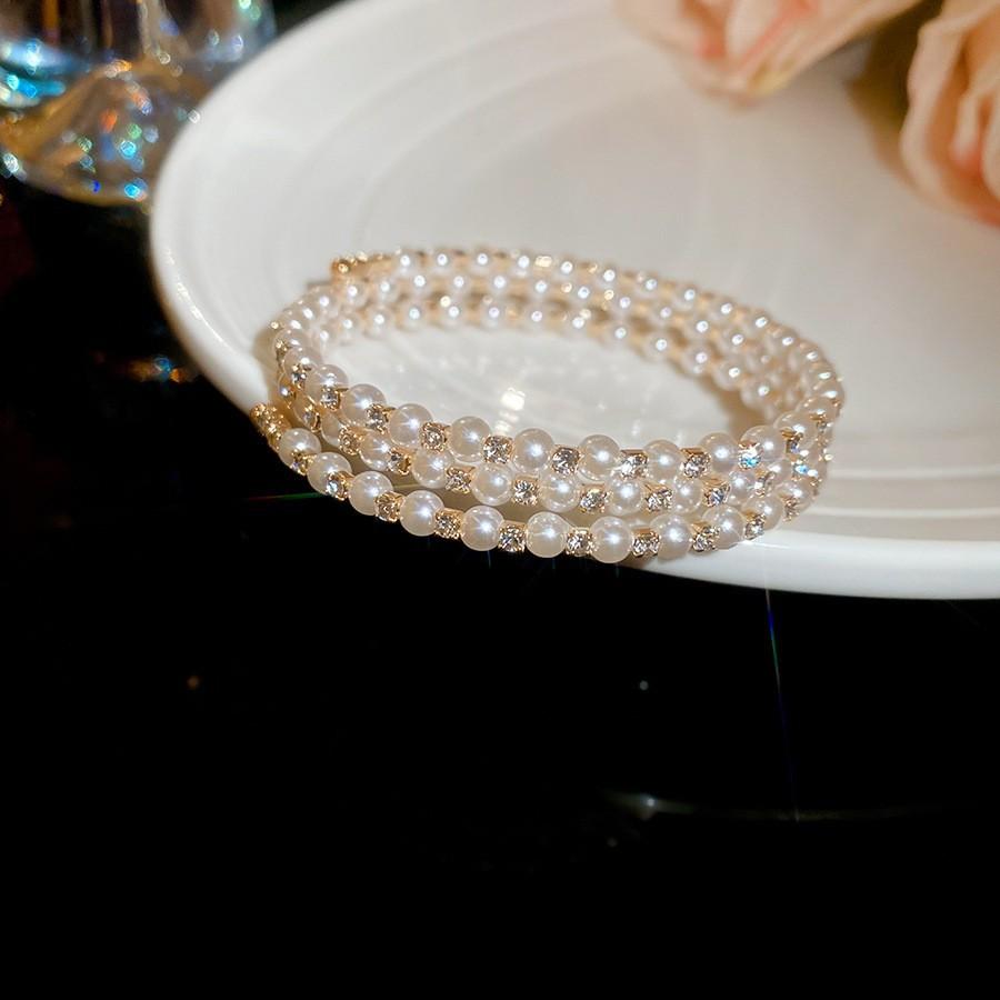 Super Flash Zircon Round Heart-shaped Flower Multi-layer Open Bracelet Exquisite and Beautiful Bracelet Light Luxury Jewelry Women