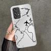 Phone Cover Case for Samsung Galaxy A54 A23 A71 A13 A32 A36 A17 A52 A16 A34 A25 A73 A72 A12 A14 A56 Airplane Route