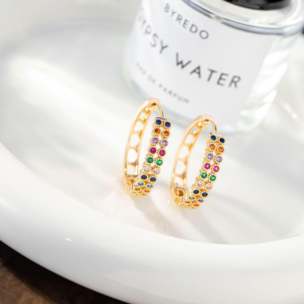 European Colorful Zirconia Ear Cuff - Minimalist, Versatile & Cute for Women