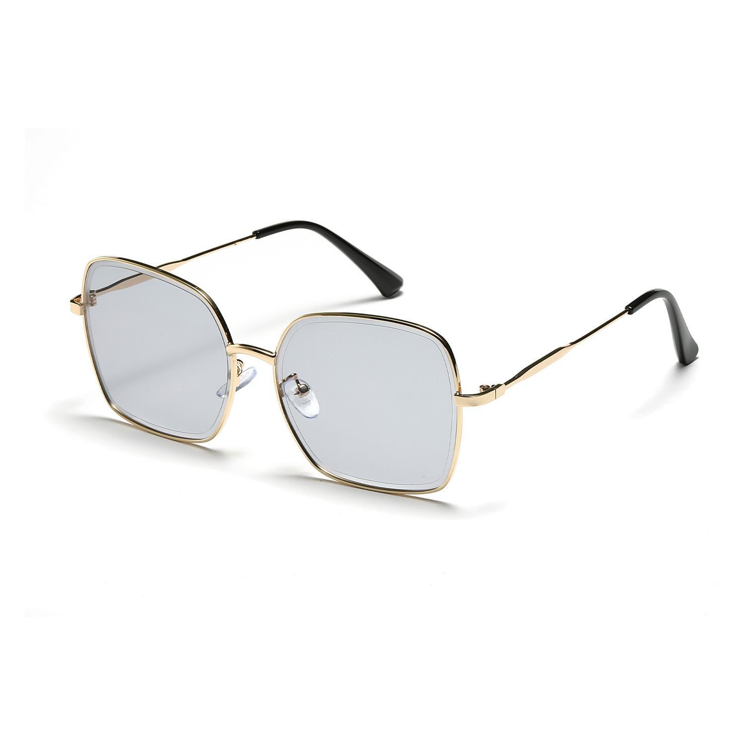 

Квадратные тонкие металлические очки в оправе, классические популярные солнцезащитные очки для путешествий для женщин, новые модные солнцезащитные очки для мужчин светло-серый