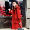 WTEMPO Christmas Red Coat Women's Thick Warm Autumn Winter Large Size Plush Jacket Turn-down Collar Streetwear Coat