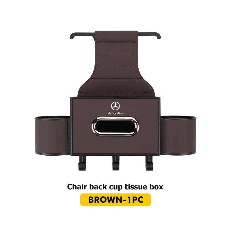 WUL5 Car Backseat Storage Box Hanging Hook Tissue Water Cup Holder For Mercedes Benz C180 C300 W124 W176 W177 C200 C260 GLC CLE CLA
