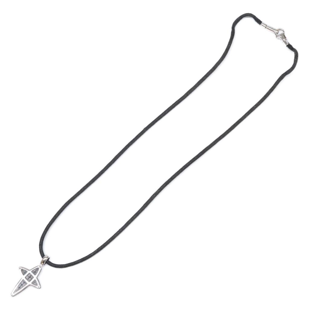 CHIMENTO 750 Carbon Cross Code Necklace White goldUsed