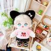niannyyhouse 20cm Plush Doll Clothes: Loose Fit Long Sleeve SweatshirtHoodie with Accessories, Cotton Doll, Interchangeable (Pink)