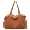 New Women's Canvas Tote Bag Large Capacity Solid Color Casual Handbag Minimalist Commuter Crossbody Bag