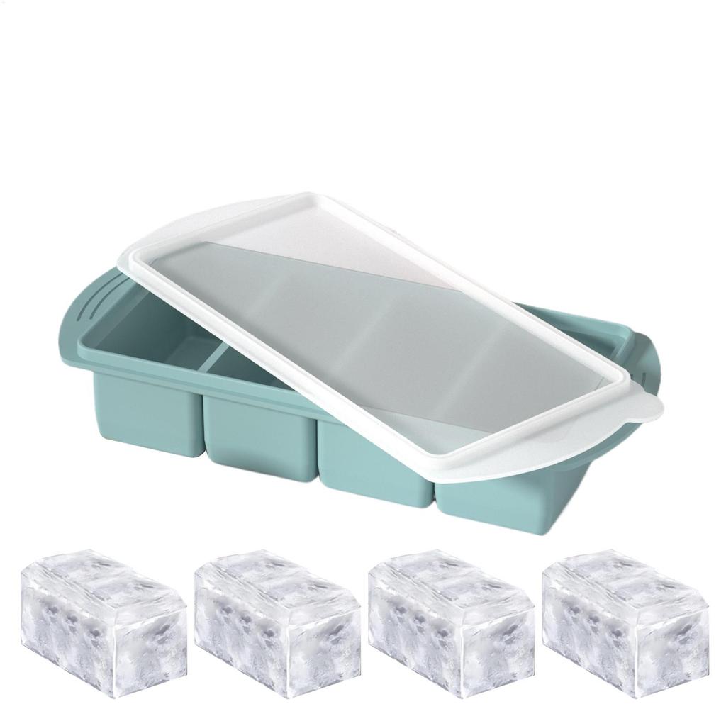 Food Freezer Molds Silicone Portion Freezing Trays 4-Cavity Kitchen Container Hot Days Tool for Wine Champagne Restaurant