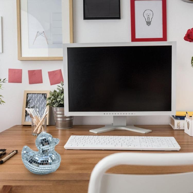 Einzigartige Silberglas Entenform Spiegelnde Figur Reflektierende Entenstatue Discos Ornament für Partydekorationen Enthusiasten