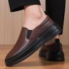 Men's Large Size Genuine Leather Slip-on Loafers - Breathable and Versatile White Shoes in Size 45-47