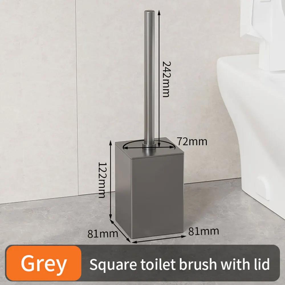 1pc Toilet Brush Metal Shell Wall-Mounted Toilet Brush Holder No Dead Angle Home Cleaning Tools Bathroom Accessories