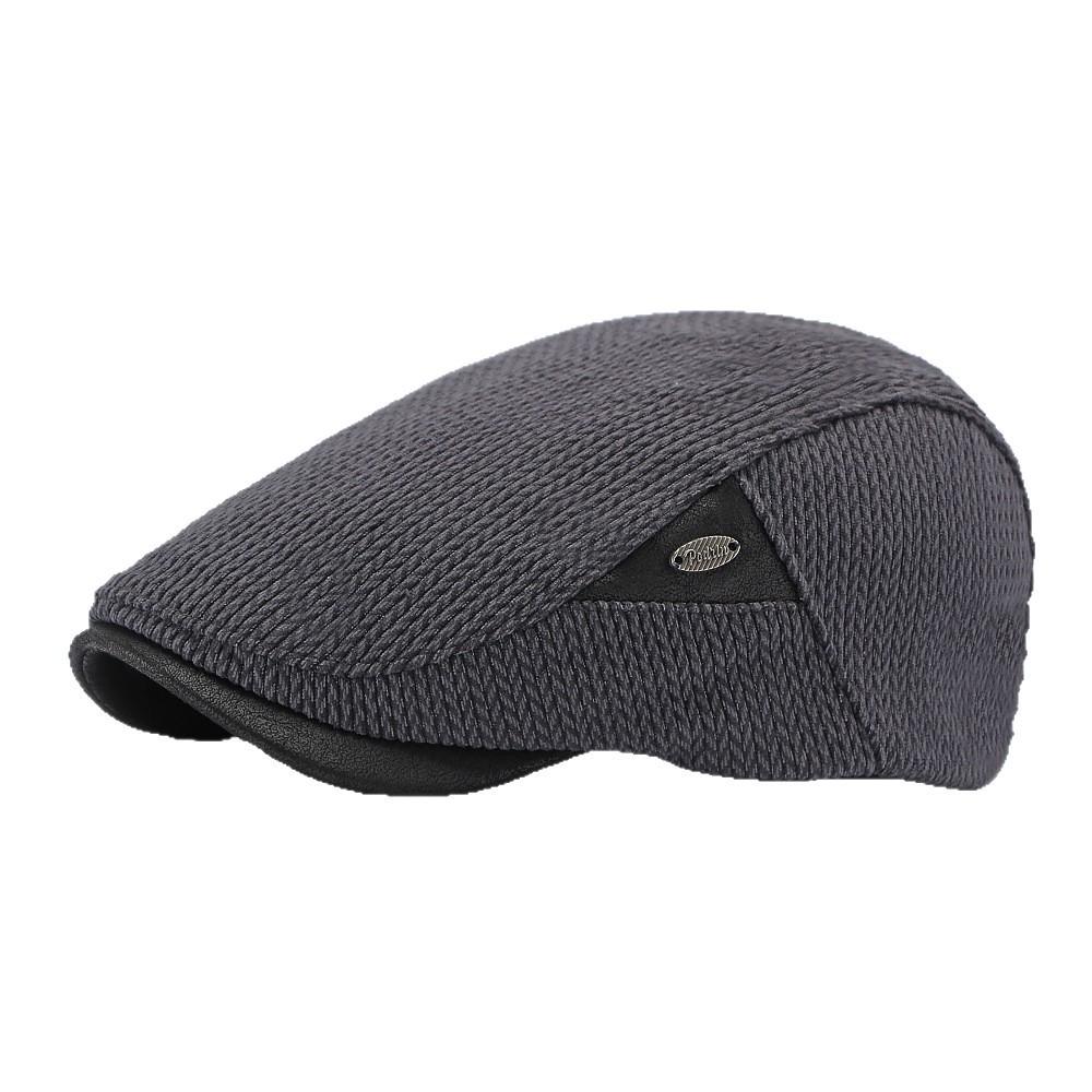 Unisex Warm Wool Blend Flat Cap, Fleece-Lined Vintage Newsboy Beret Hat for Men and Women