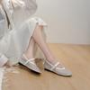 French mesh breathable rhinestone Mary Jane single shoes summer new soft-soled shallow mouth inner height-increasing ballet shoes