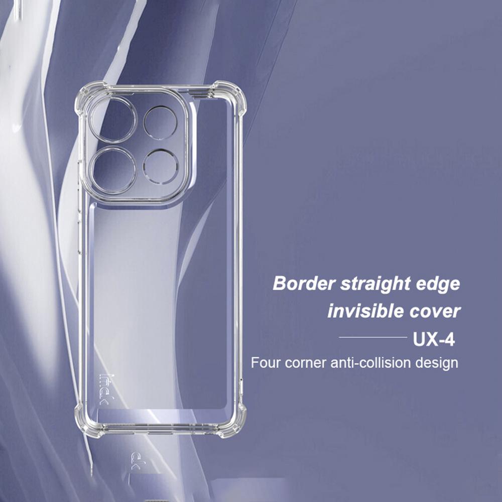 IMAK UX-4 Series Phone Case for TECNO Spark Go 2023 4G/POP 7/POP 7 Pro 4G Straight Frame Four Corner Shockproof Clear TPU Cover