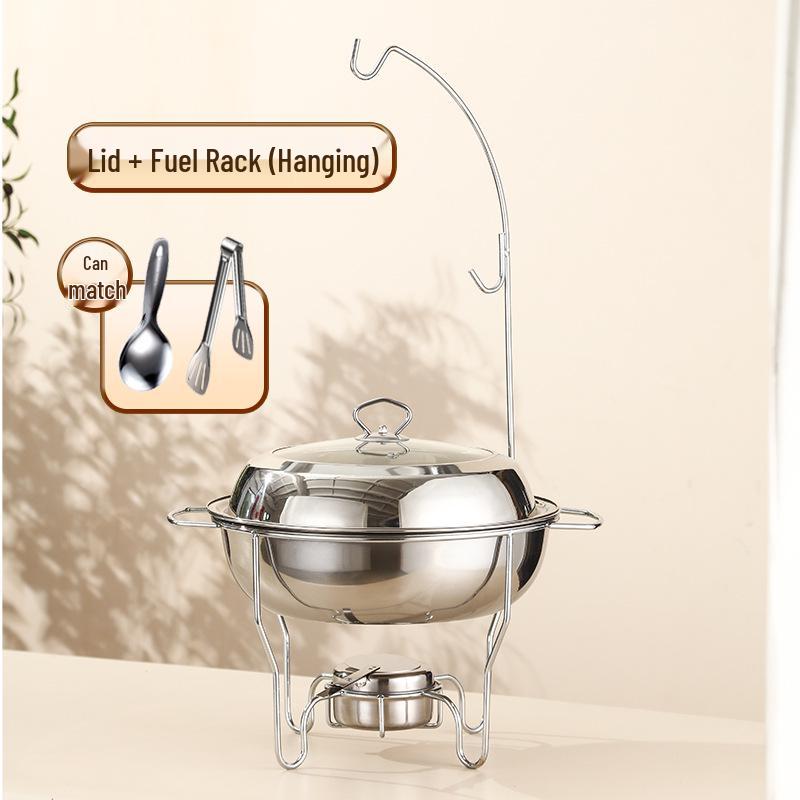 Stainless Steel Round Buffet Stove - Commercial Heated Food Warmer
