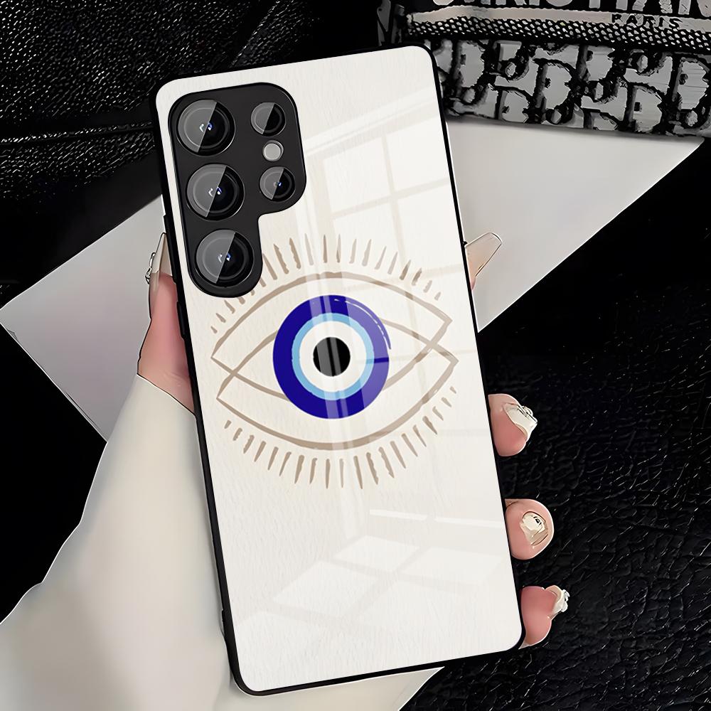 

Lucky Blue Evil Eye Phone Case For Samsung S26 S25 Plus S20 S20 Plus S22 Ultra S23 FE S21 Plus S21 Ultra Glass Cover Samsung S22