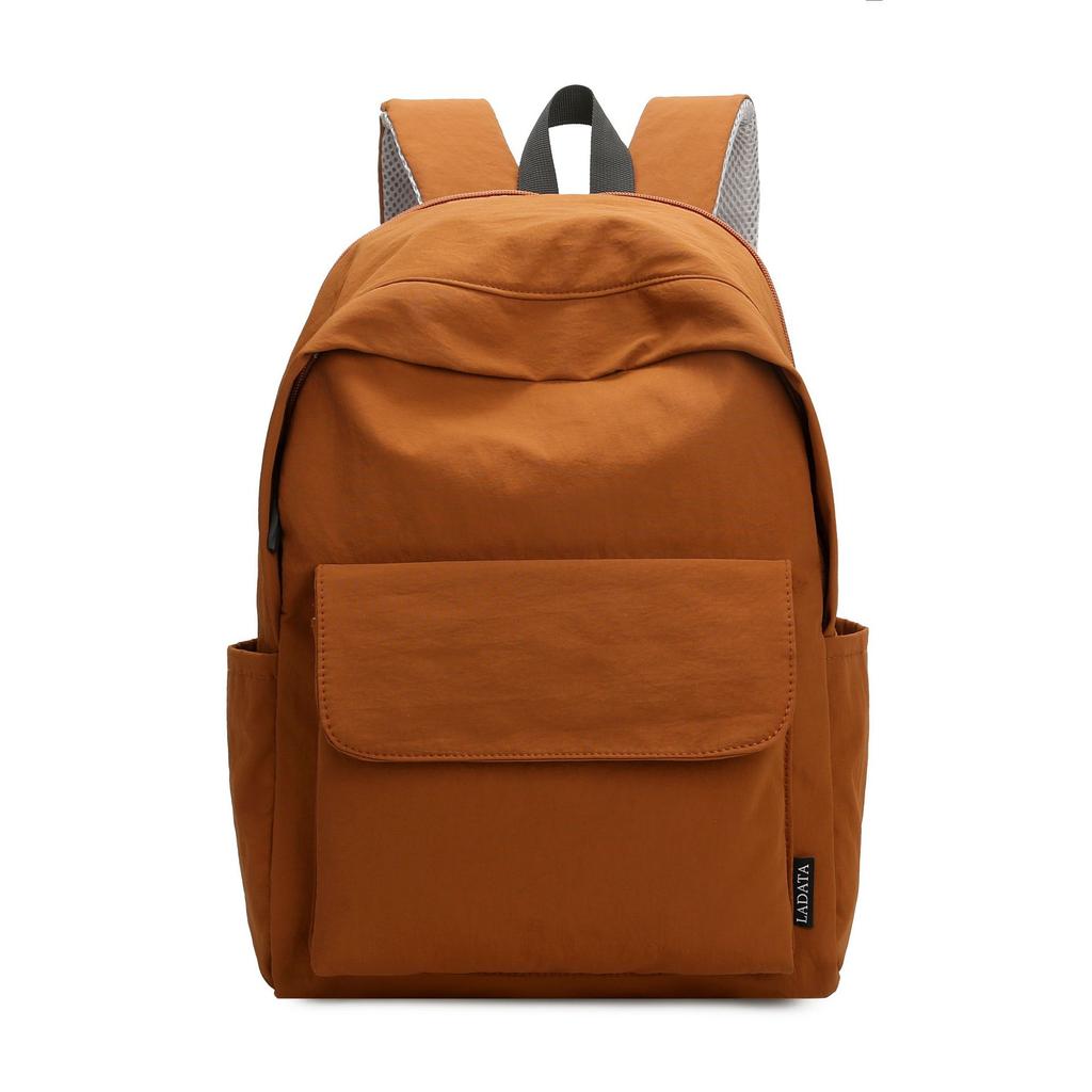 Schoolbag Korean Version Ins Simple Solid Color Backpack Female Junior High School College Student High Value Schoolbag Street Trend Versatile Back