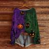 Women's Casual Long Sleeve Halloween Print Knit Pullover Top with Round Neck