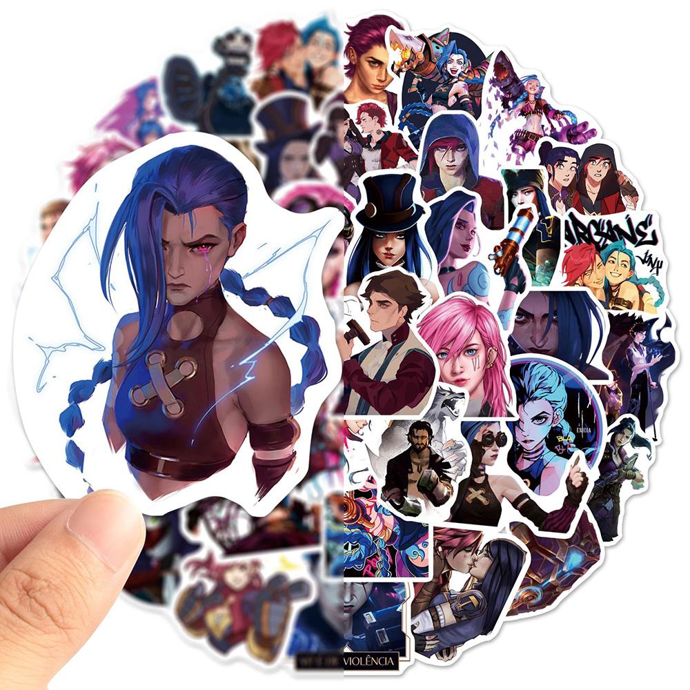 10/30/50pcs Cartoon Arcane Game Anime Stickers Cool Graffiti Sticker Waterproof DIY Luggage Laptop Phone Helmet Decals Toy Gift