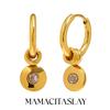MamacitaSlay 316L Stainless Steel Multi Colored Zircon Hoop Earrings 18K Gold Plated Waterproof Jewelry Women's Minimalist Gifts