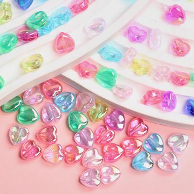 Heimparty-Zubehör Armband-Anhänger 8,5*9mm DIY 300 Stück Lose Perlen Perlen Acryl Ohrringe Halskette Herzform Für Schmuckherstellung