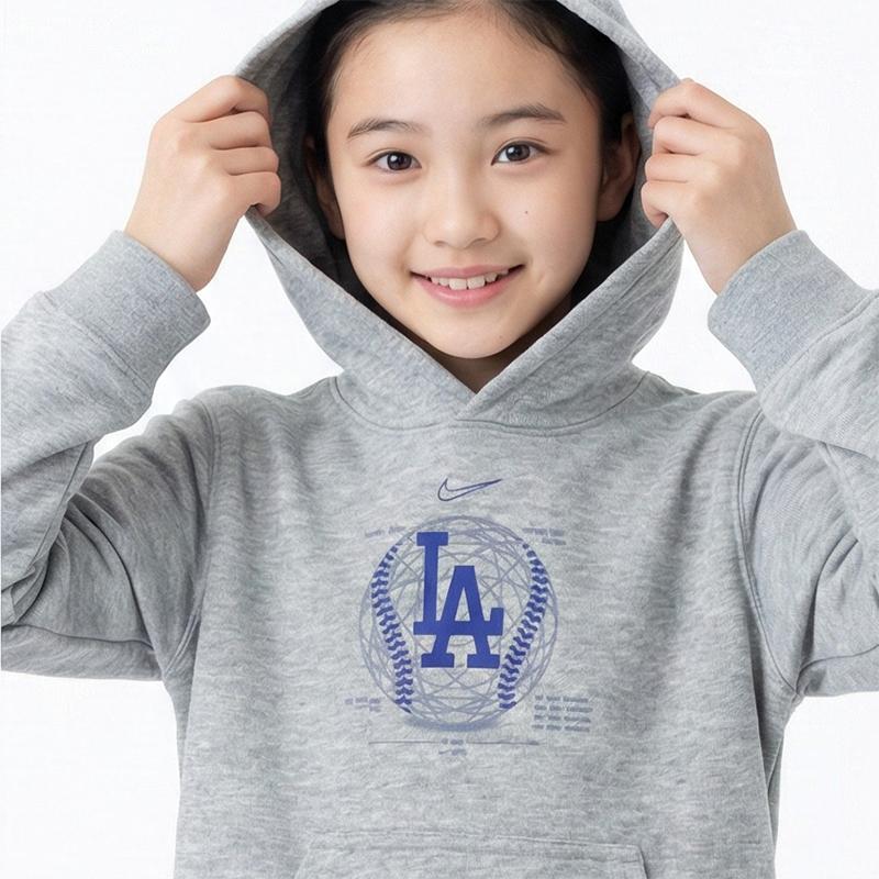 Nike × MLB Hoodie Los Angeles Dodgers Casual Comfortable Versatile Pullover Long Sleeve Kids Hoodies 3Z3B3SBGA-LAD