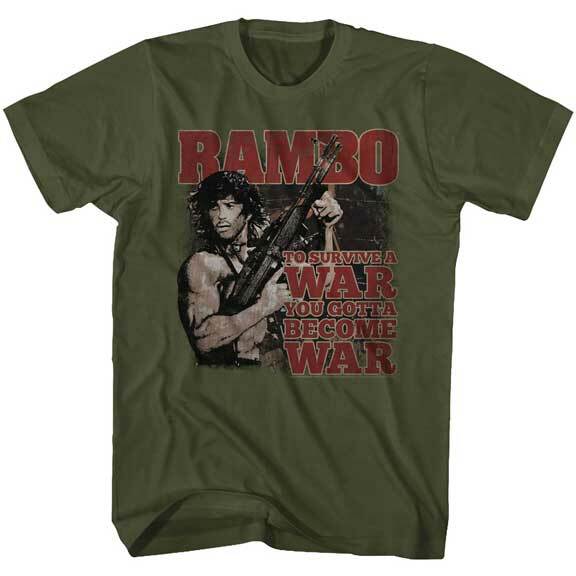 Rambo First Blood To Survive A War Gotta Become A War Men T Shirt 80 Movie XXXXL