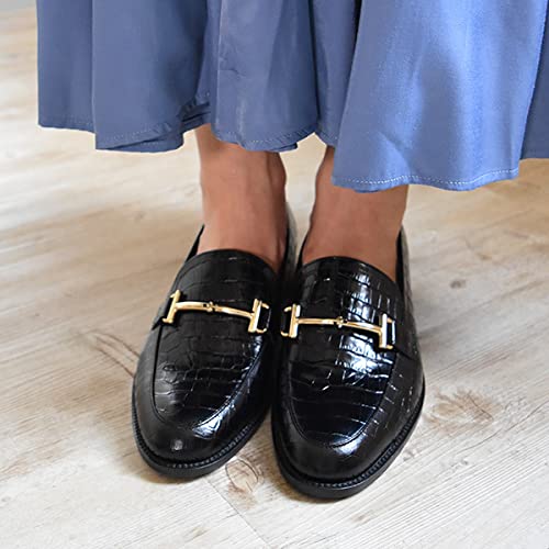 Carino Mode et Giacomo Cushioned Bit Loafers, Black, Size 22.5