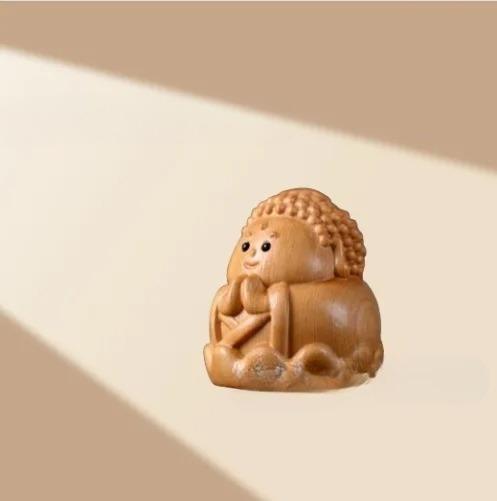 

Golden Sandalwood Carving Pig or Dog Healing Woodcarver Desktop Ornament Room Decoration Accessories Gift for Friend Couple