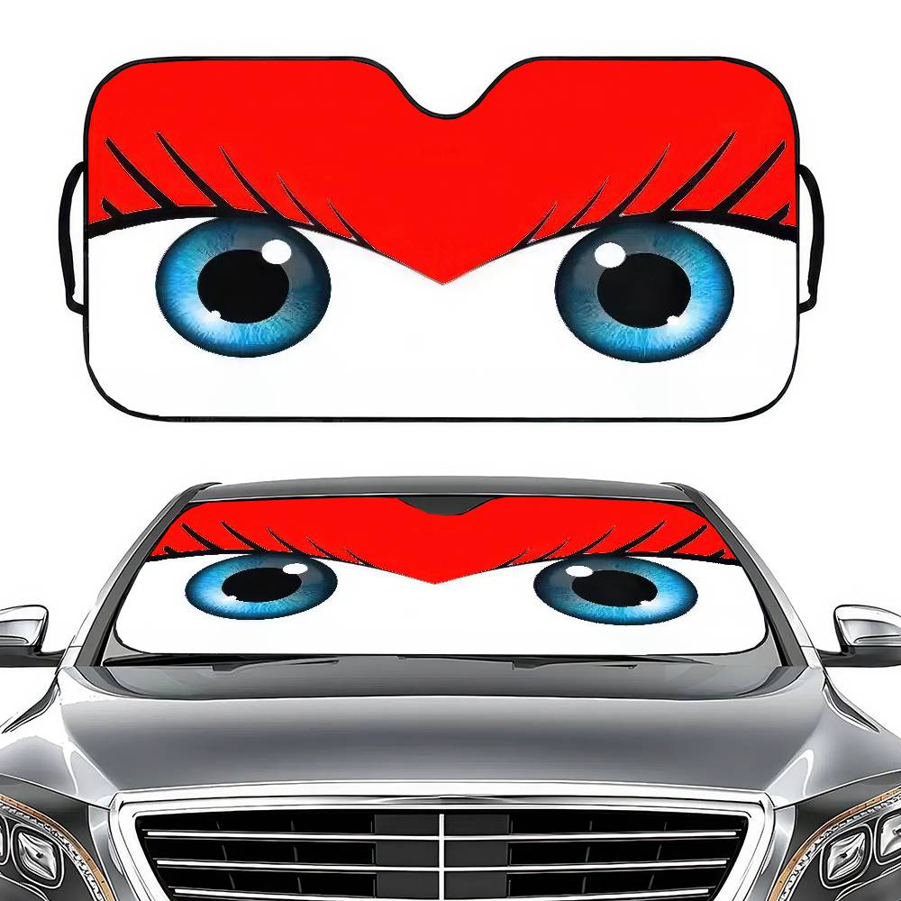 Cute Girl Car Eyes Windshield Sunshade Car Window Windscreen Cover Sun Shade Auto Sun Visor Car-covers Car Solar Protection