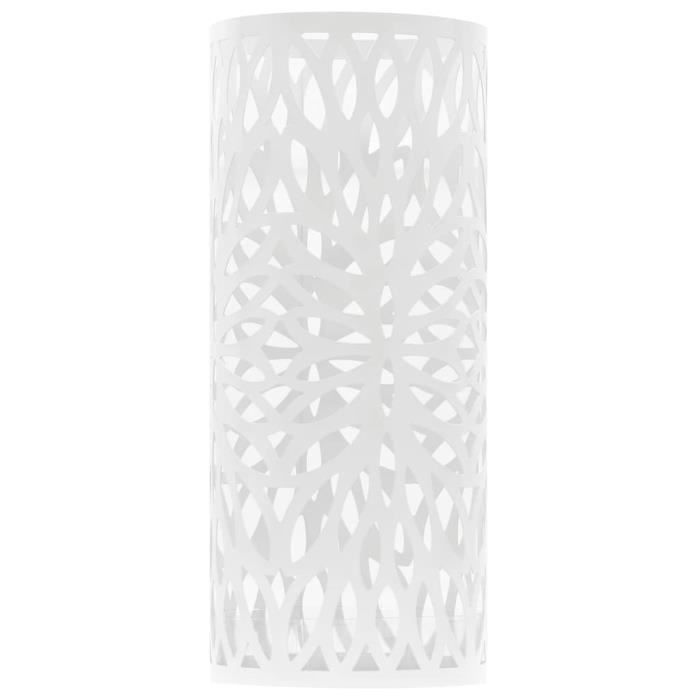 VidaXL Porte-parapluie Feuilles Acier Blanc