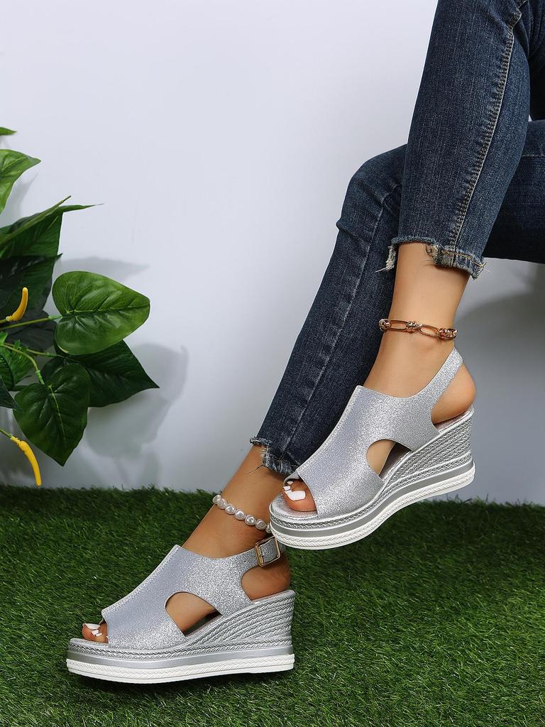 New Women's Roman Wedge Sandals with Peep Toe and Thick Sole